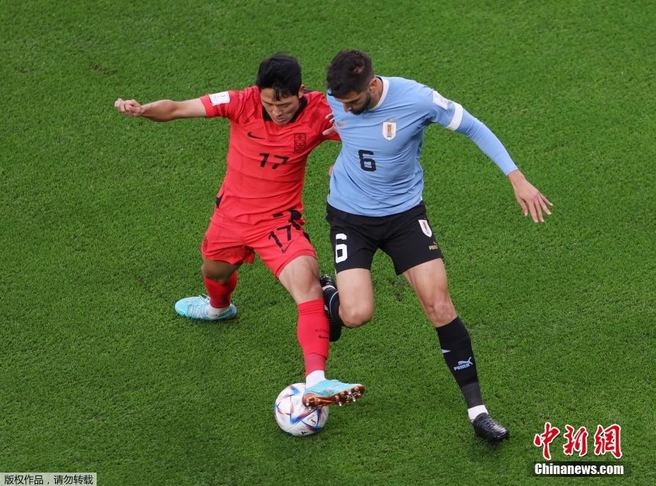 乌拉圭两中门柱 世界杯首秀与韩国队握手言和