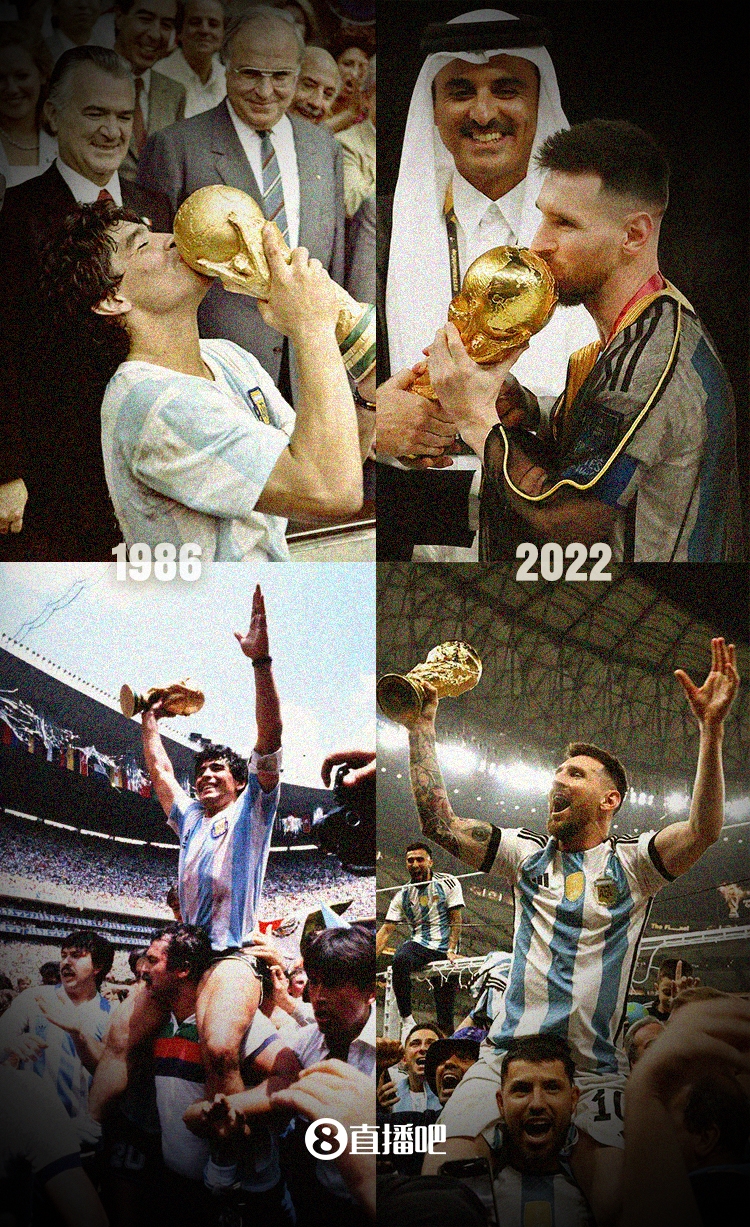 马拉多纳/梅西，球王的庆祝标配！跨越36年的链接！